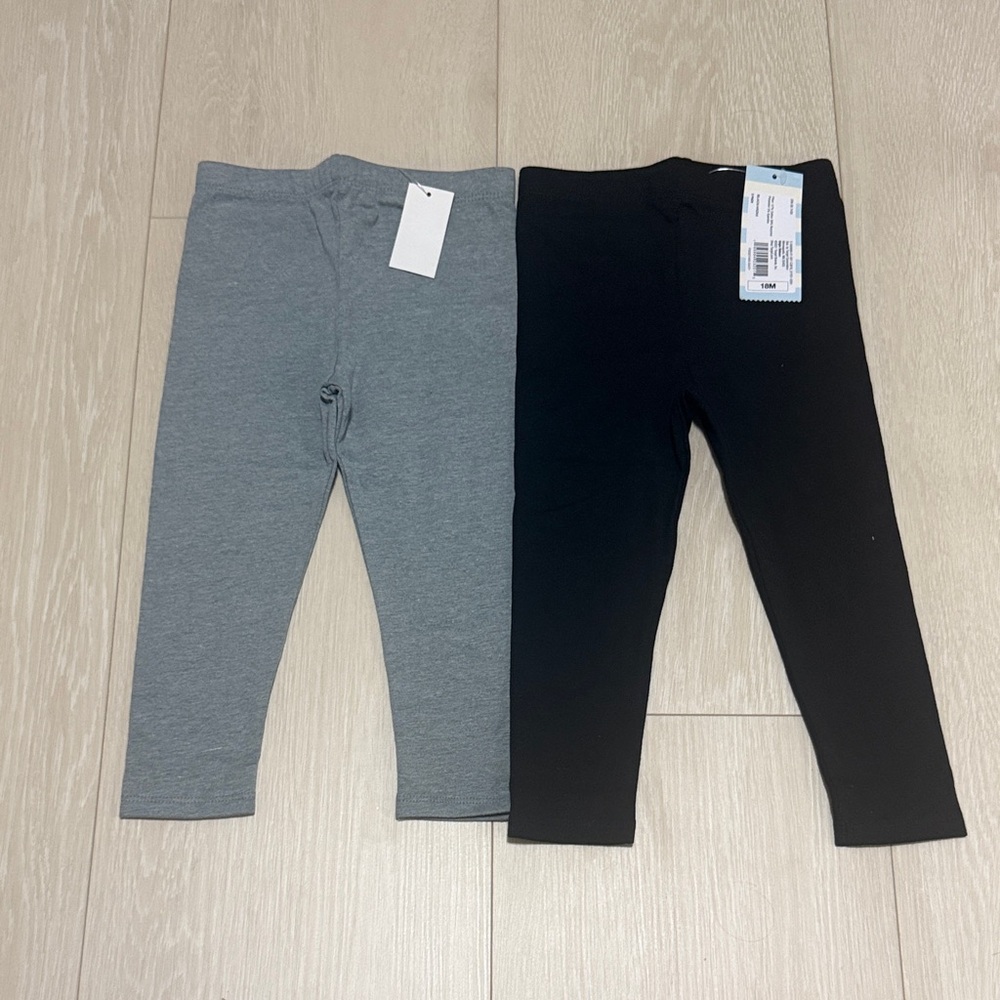 Cat & Jack Girl's Bundle of Leggings in Gray and Black